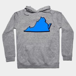 Bright Blue Virginia Outline Hoodie